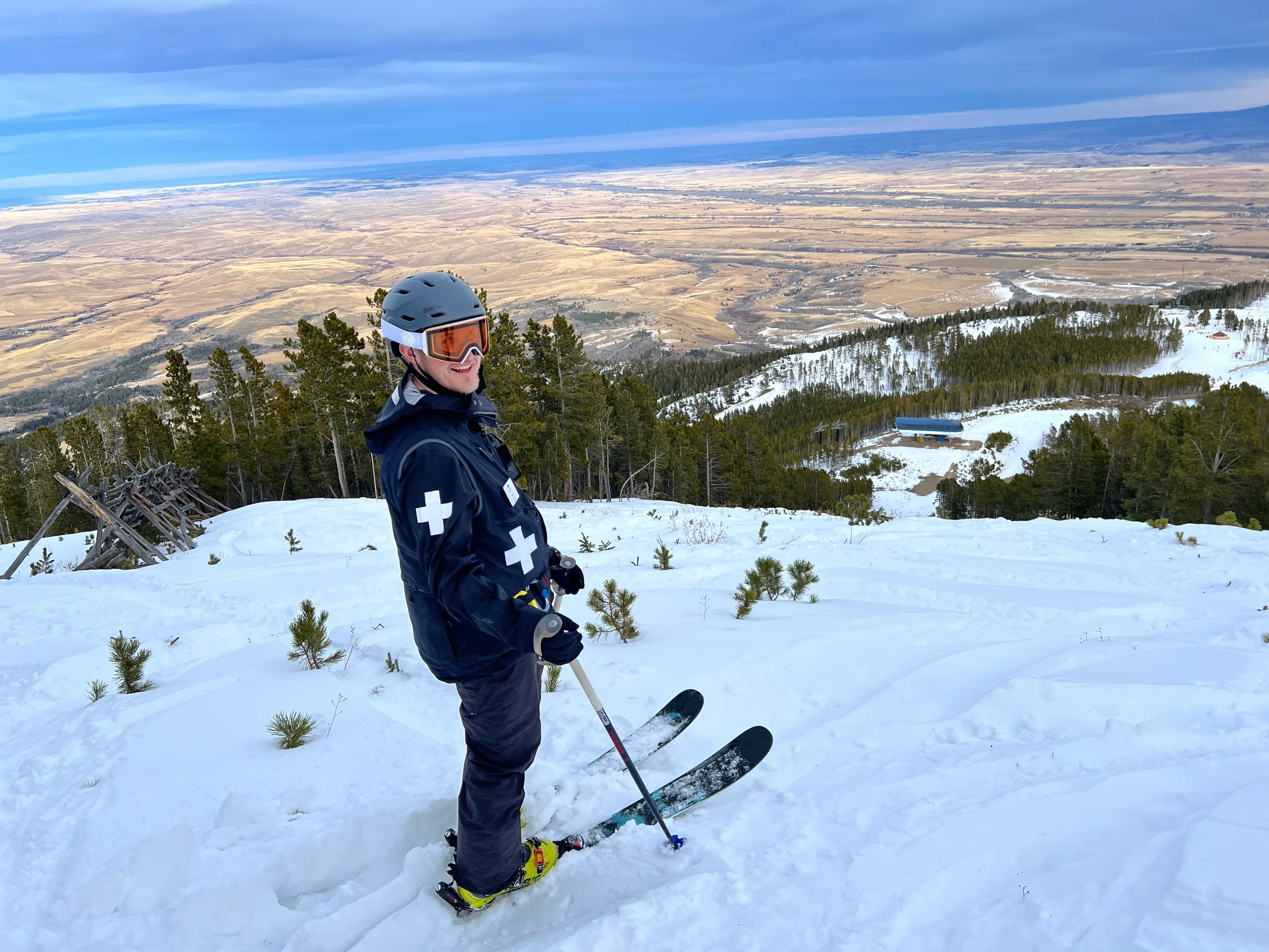 Patroller overlooking the valley
